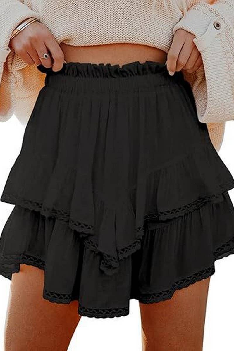 CWBSS0475_HIGH WAIST TIERED RUFFLE MINI GOLF SKIRT