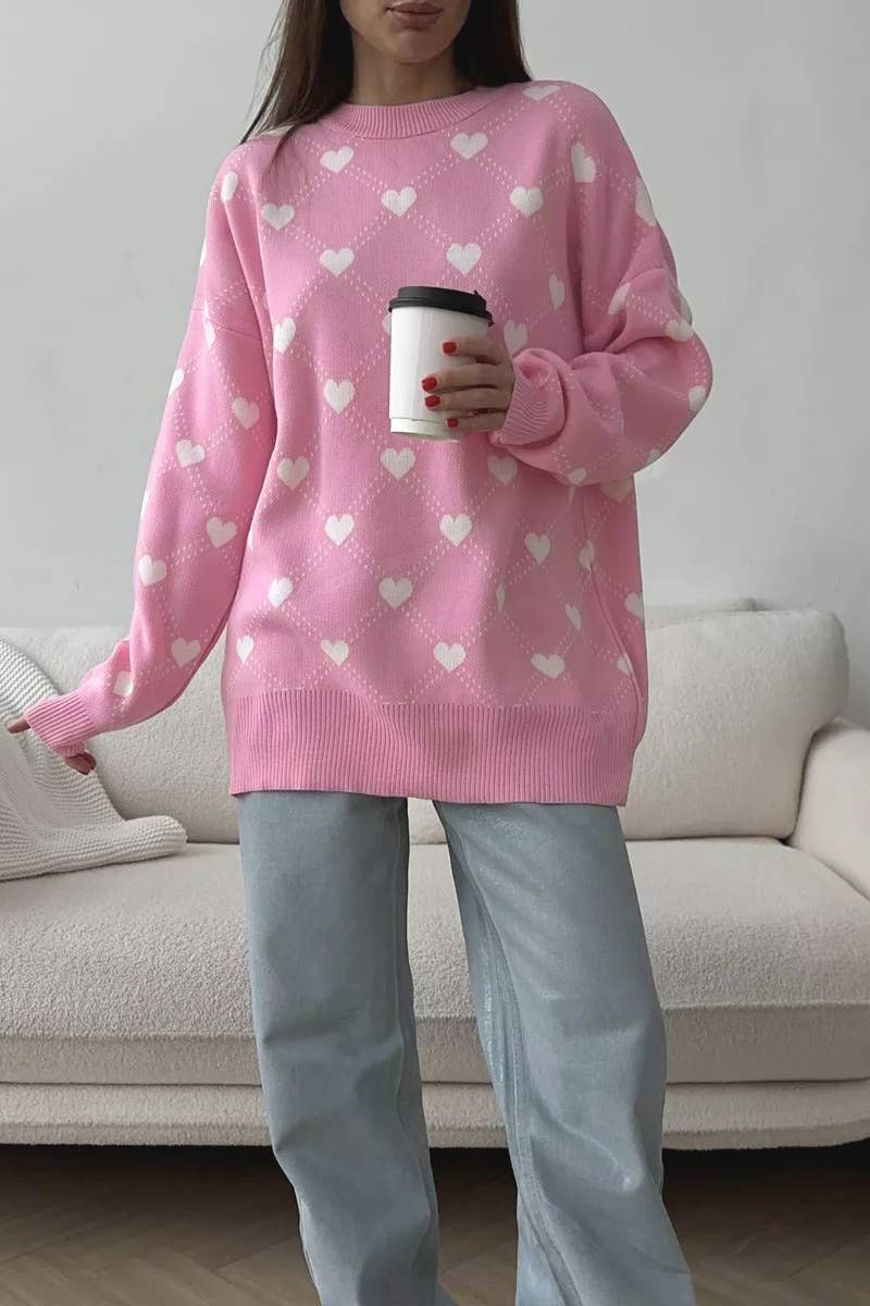 CWOSWL3721_AUTUMN WINTER LOVE CREWNECK LONG-SLEEVED SWEATER