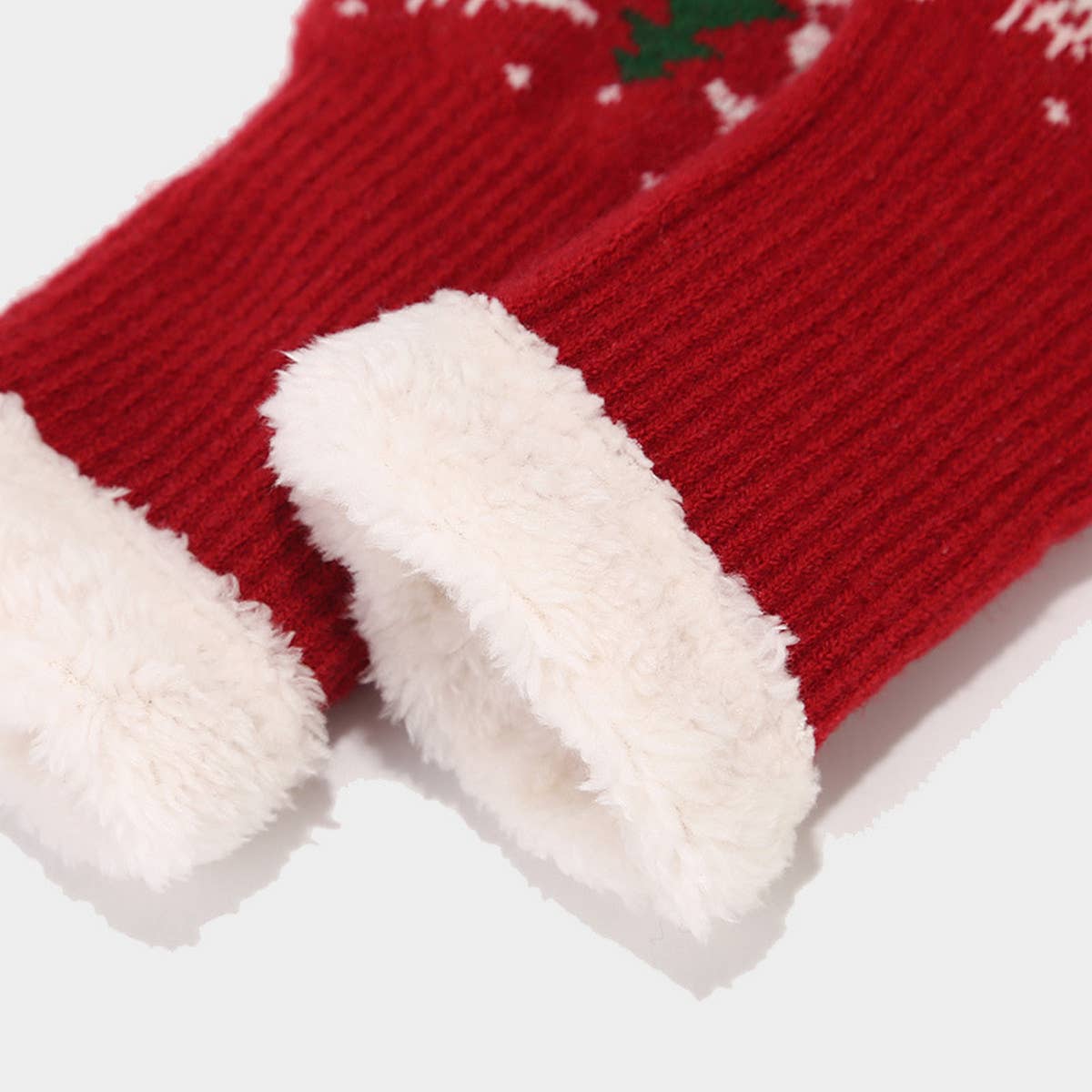 CHRISTMAS HAT SCARF GLOVES THREE PIECE SET_CWAH1595