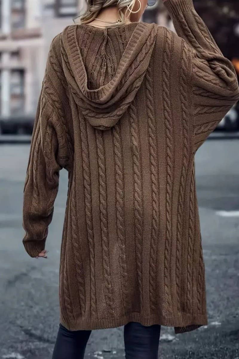 Casual cardigan sweater with long sleeves