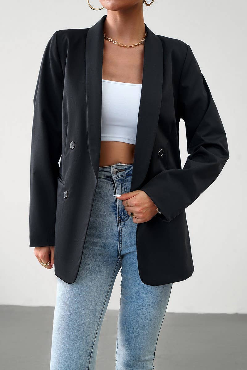 CWOCO0271_SOLID COLOR ELEGANT COMMUTER SUIT JACKET