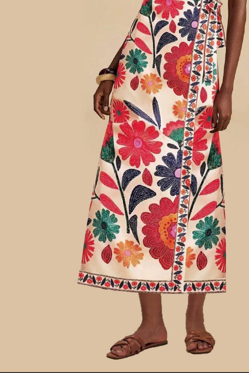 CWDMD00978_VACATION V-NECK PRINTED MIDI CAMI DRESS