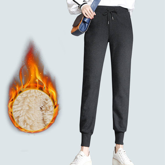 FLEECE CASUAL PANTS FOR WOMEN LAMB FLEECE SPORTS SWEATPANTS
