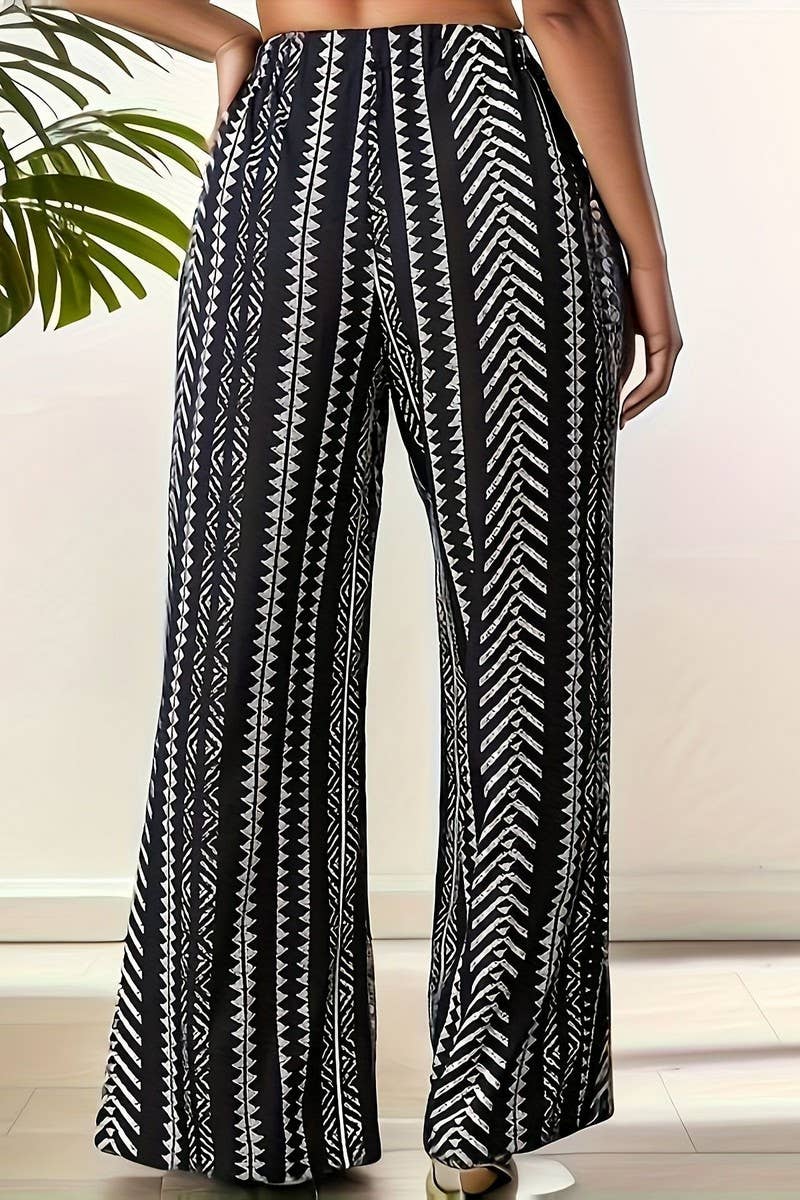 CWBLP1139_GEOMETRIC ELASTICATED STRAIGHT-LEG TROUSERS