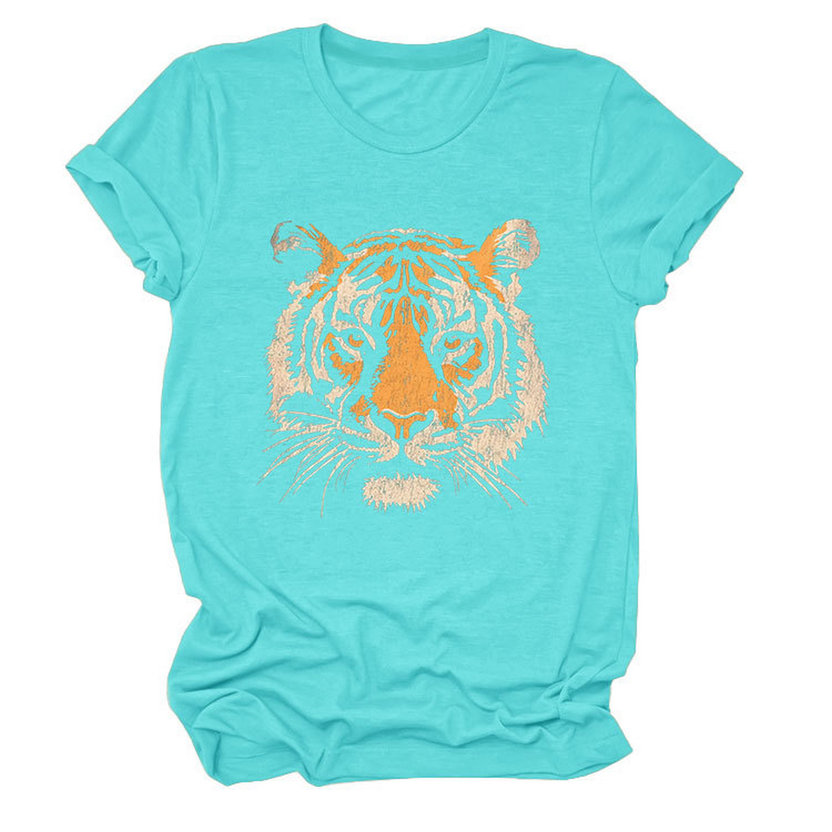 Women?™s Summer Tee with Stylish Tiger Print_CWTTSL0494