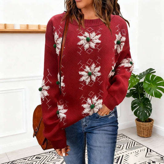 Christmas round-neck knitted pullover sweater