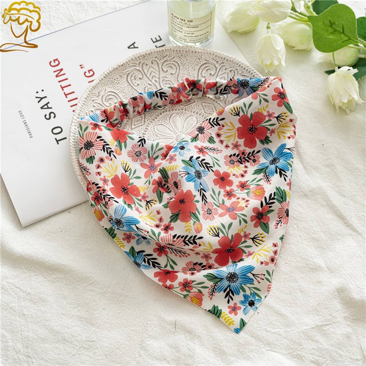 FLORAL PASTORAL STYLE HEADSCARF HAIR ACCESSORIES