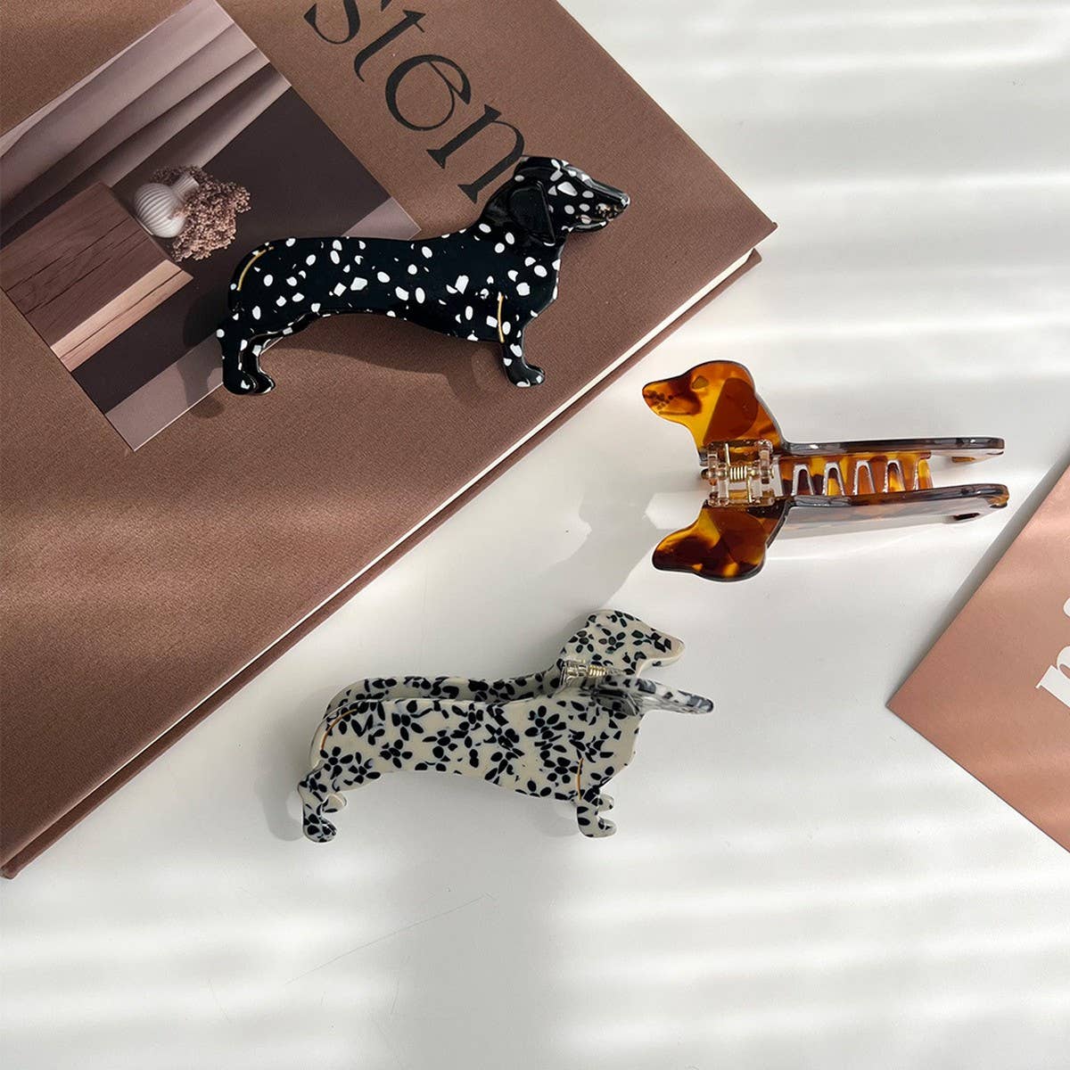 Dachshund Dog Acetate Hair Claw Clip for Girls