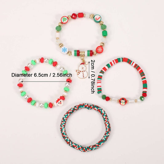 CHRISTMAS SNOWMAN BEADED BRACELET