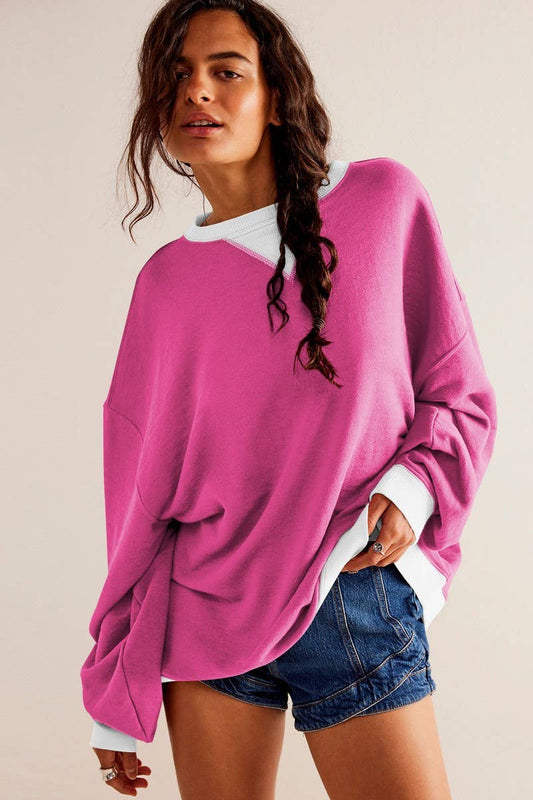 CWTBLL3991_LOOSE DROP SHOULDER CREWNECK SWEATSHIRT