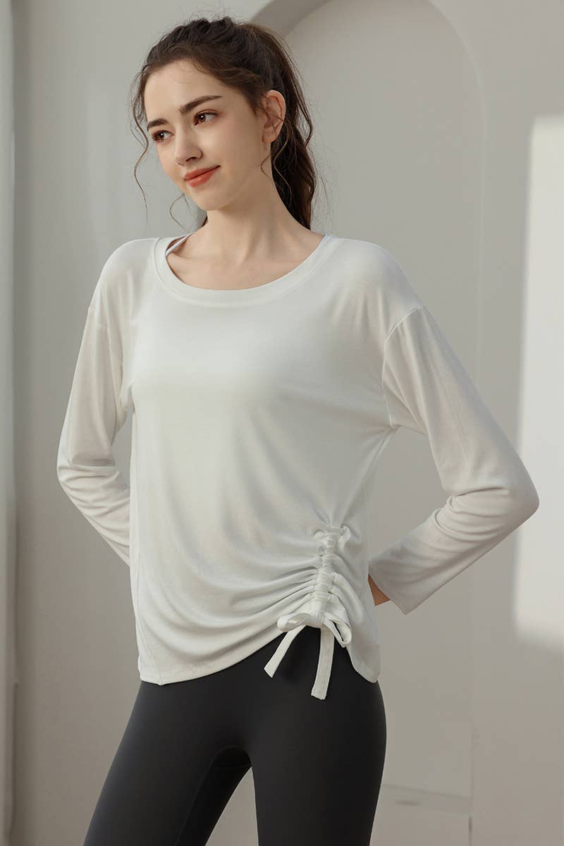 CWTBLL3556_SPORTS LOOSE SLIM DRAWSTRING YOGA CLOTHES