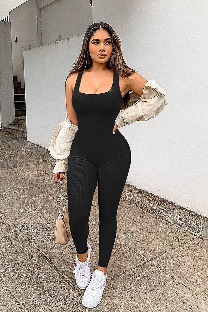 CWSJS0317_Casual Slip Long Sexy Sleeveless Jumpsuits