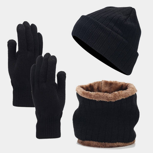 THREE-PIECE SET WITH FLEECE HAT, SCARF AND GLOVES_CWAH1624
