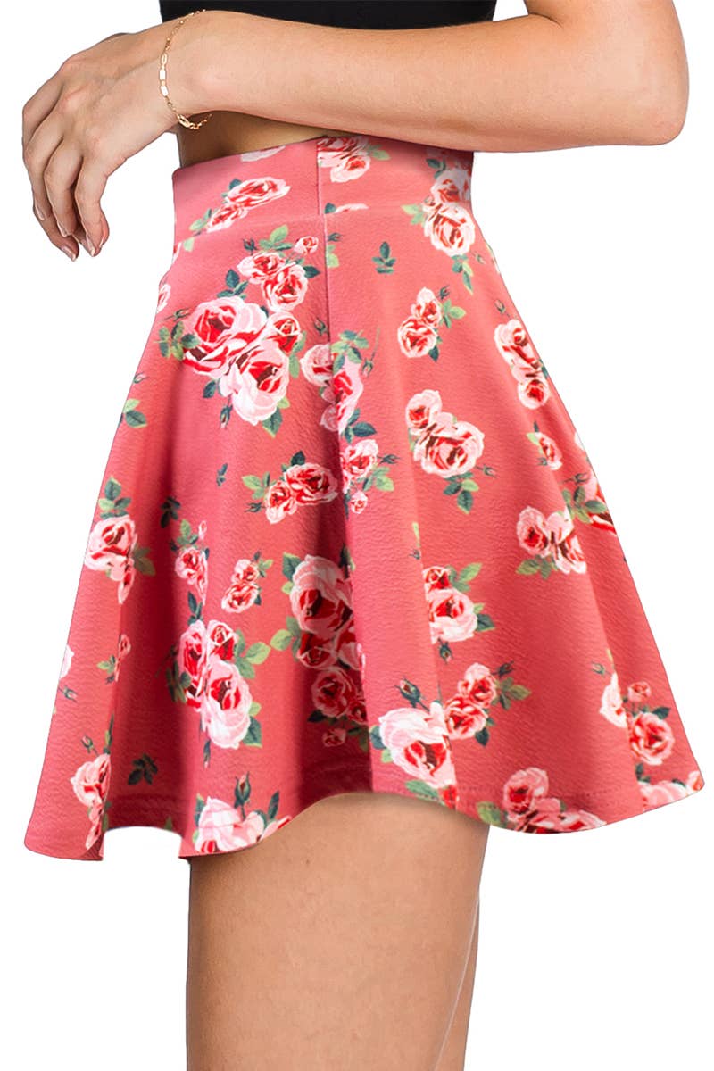 CWBSS105_High Waisted Skirt Mini A-Line Flared Skater Skirt