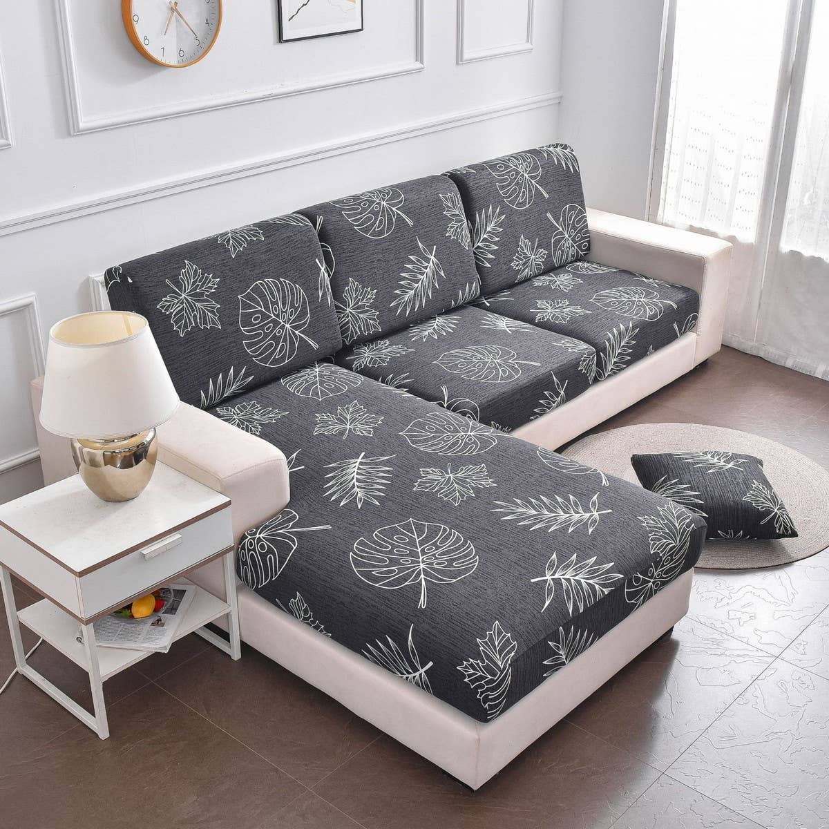Stretch Printed Sofa Cover, Full Wrap Design_CWMM8308