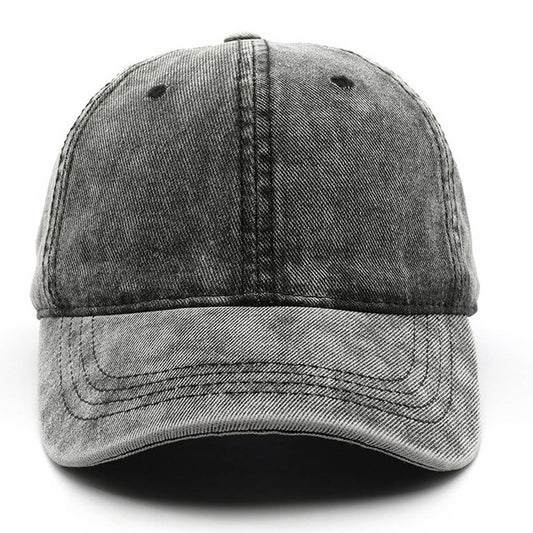 CWAH3214_VINTAGE SOLID COLOR DENIM VISOR BASEBALL CAP