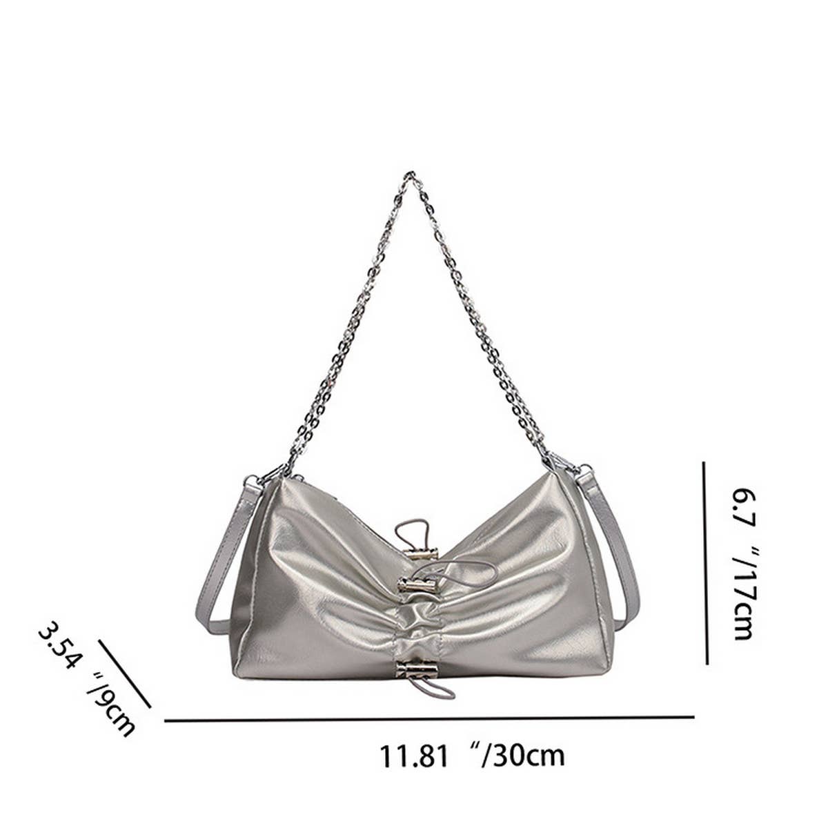 CHAIN PLEATED BAG VERSATILE SHOULDER BAG_CWAB2088