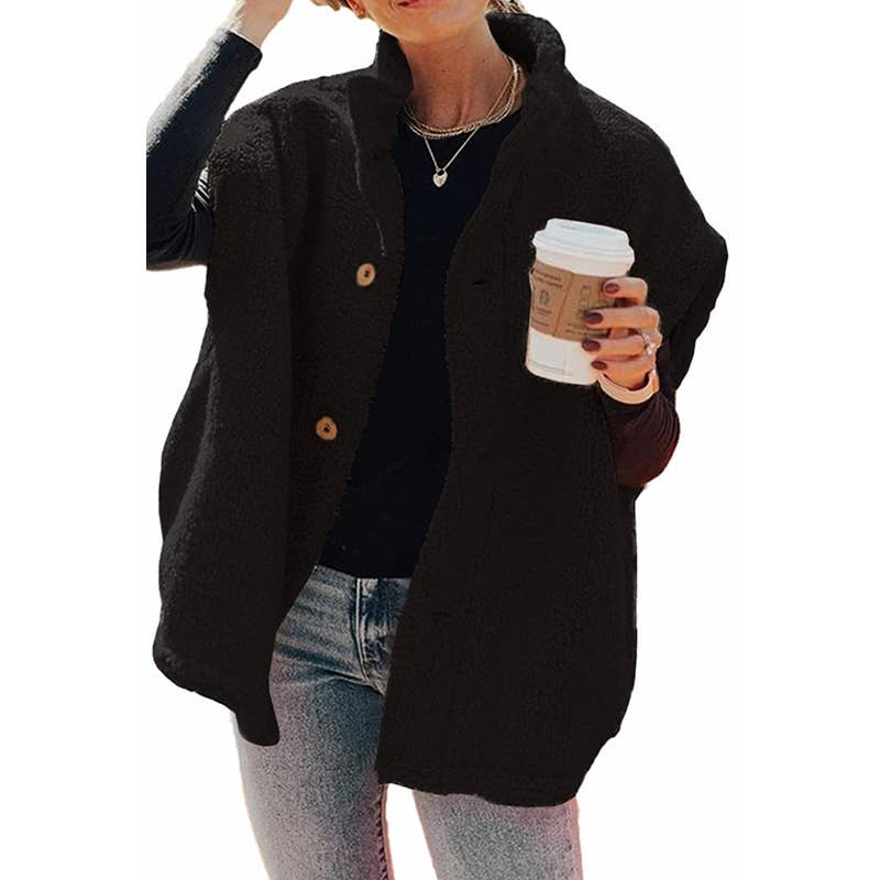 CASUAL SOLID COLOR SINGLE-BREASTED PLUSH VEST