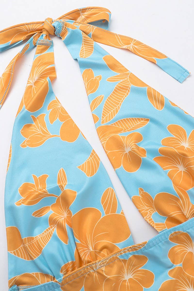 CWTHT0208_HALTER NECK FLORAL SLIM FIT CASUAL TOP