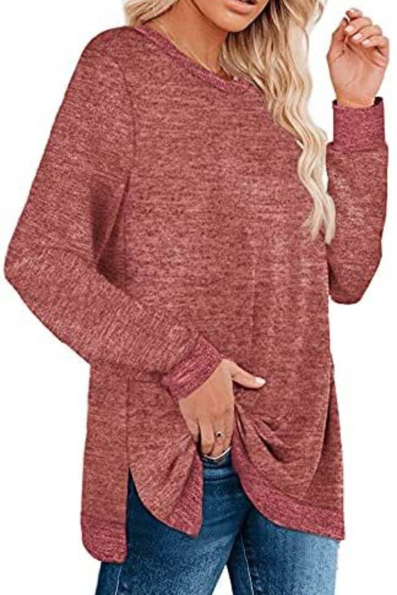 CWTBLL1889_CREW-NECK LONG-SLEEVED JUMPER WITH A SLIT