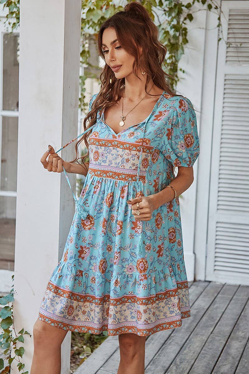 CWDSD7134_SUMMER LEISURE HOLIDAY STYLE SMALL FRESH DRESS