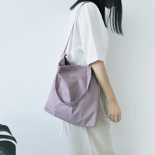 Embroidered Canvas Tote Bag for Women, Large Size_CWAB5625