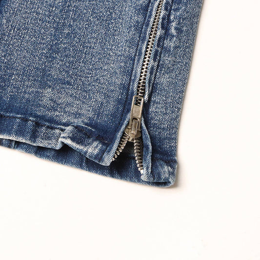 MID RISE STRAIGHT MULTI POCKET DESIGN CASUAL JEANS