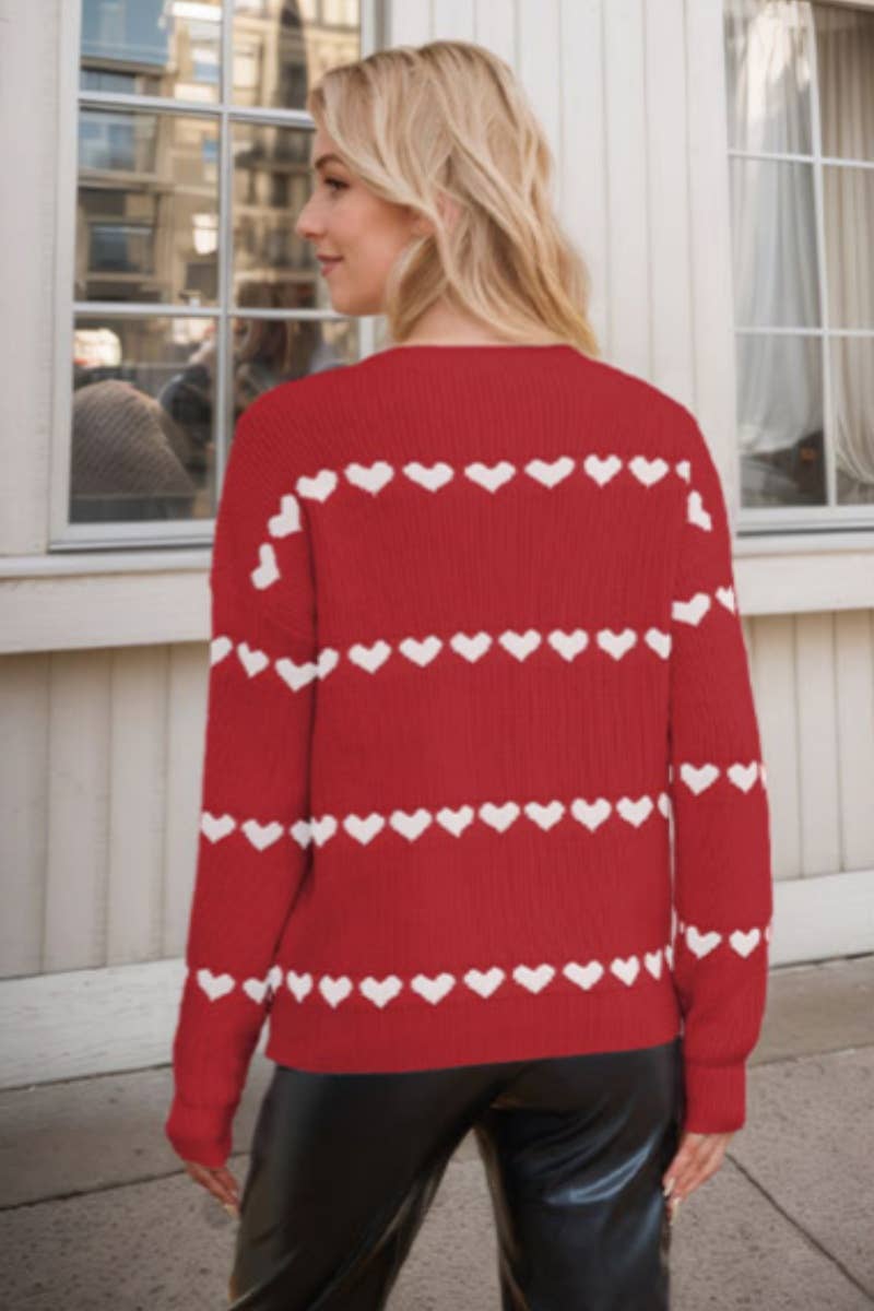 CWOSWL6742_WINTER CREW-NECK LONG-SLEEVED LOVE SWEATER