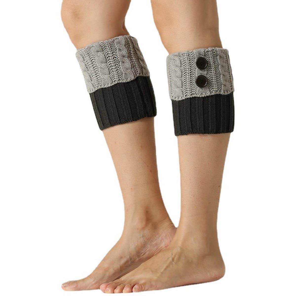 NEW COLOR MATCHING TWIST BUTTON WIDENED SOCKS