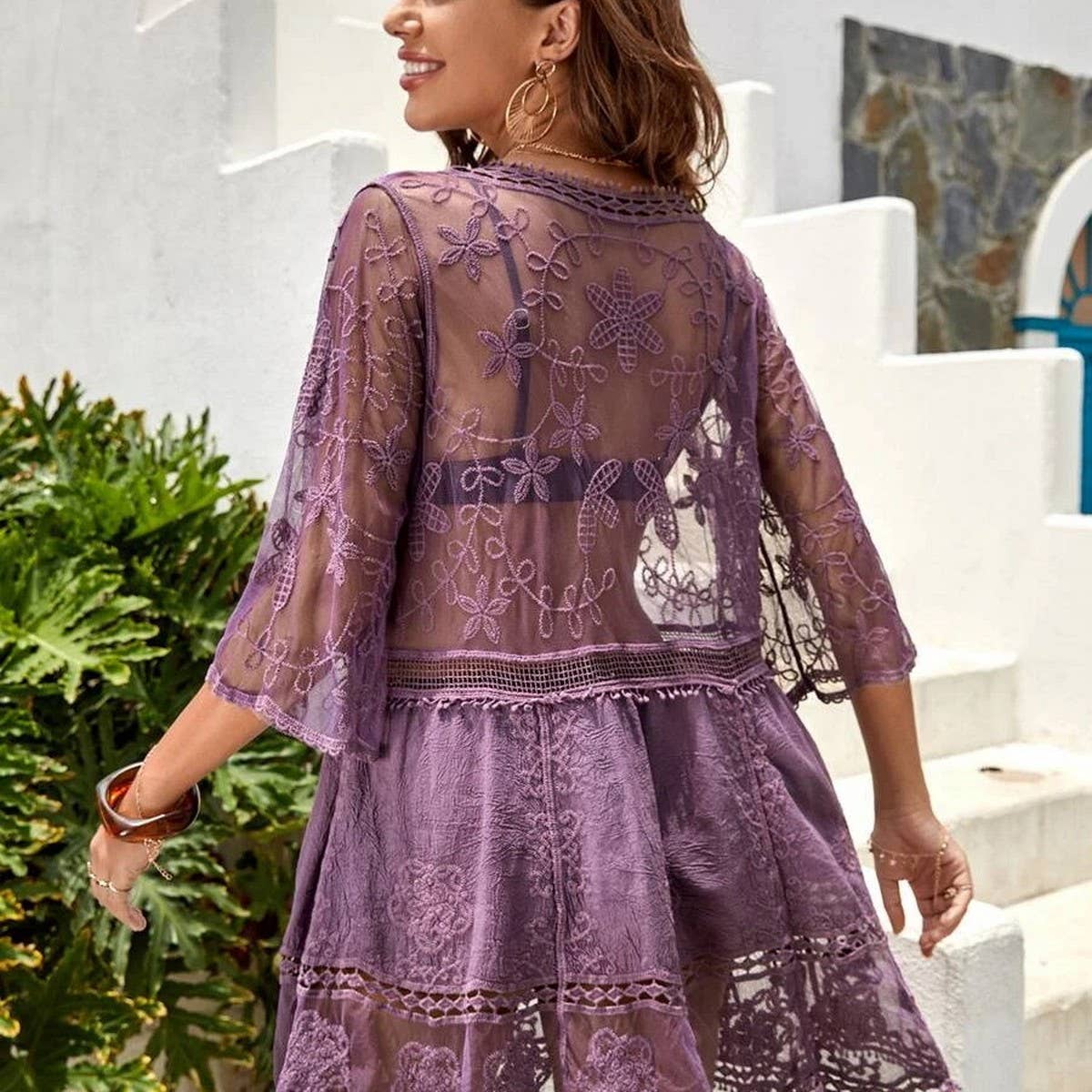 LACE BIKINI SWIMSUIT BEACH COVERUP WOMEN