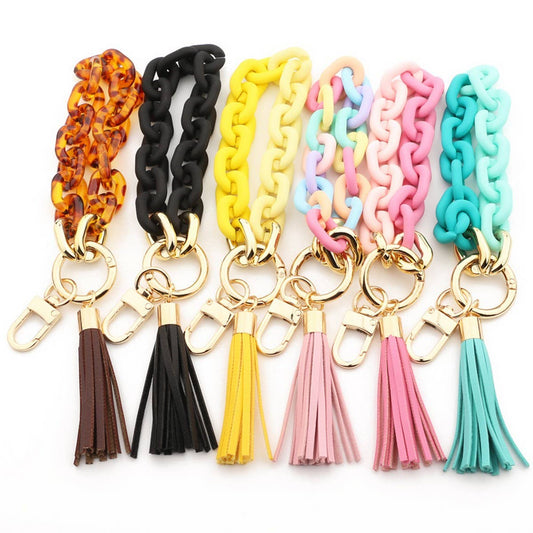 Acrylic Bracelet Keychain for Women,Colorful Beaded_CWAB5009