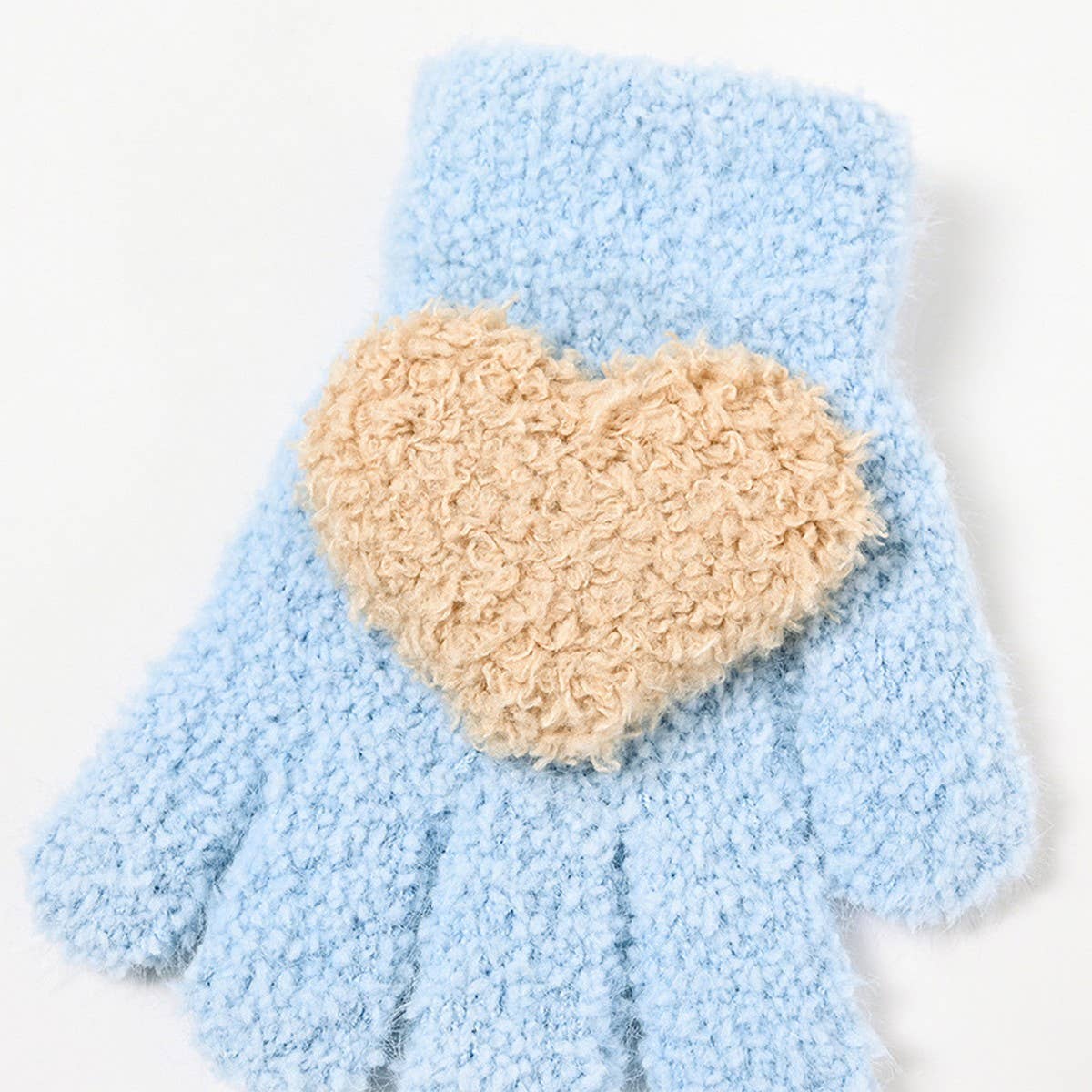 CWAG0279_FIVE-FINGER HEART KNITTED CHILDREN'S GLOVES