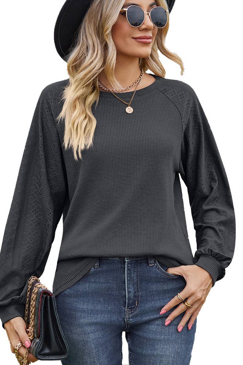 CWTTL1566_Round neck Long Sleeve Top