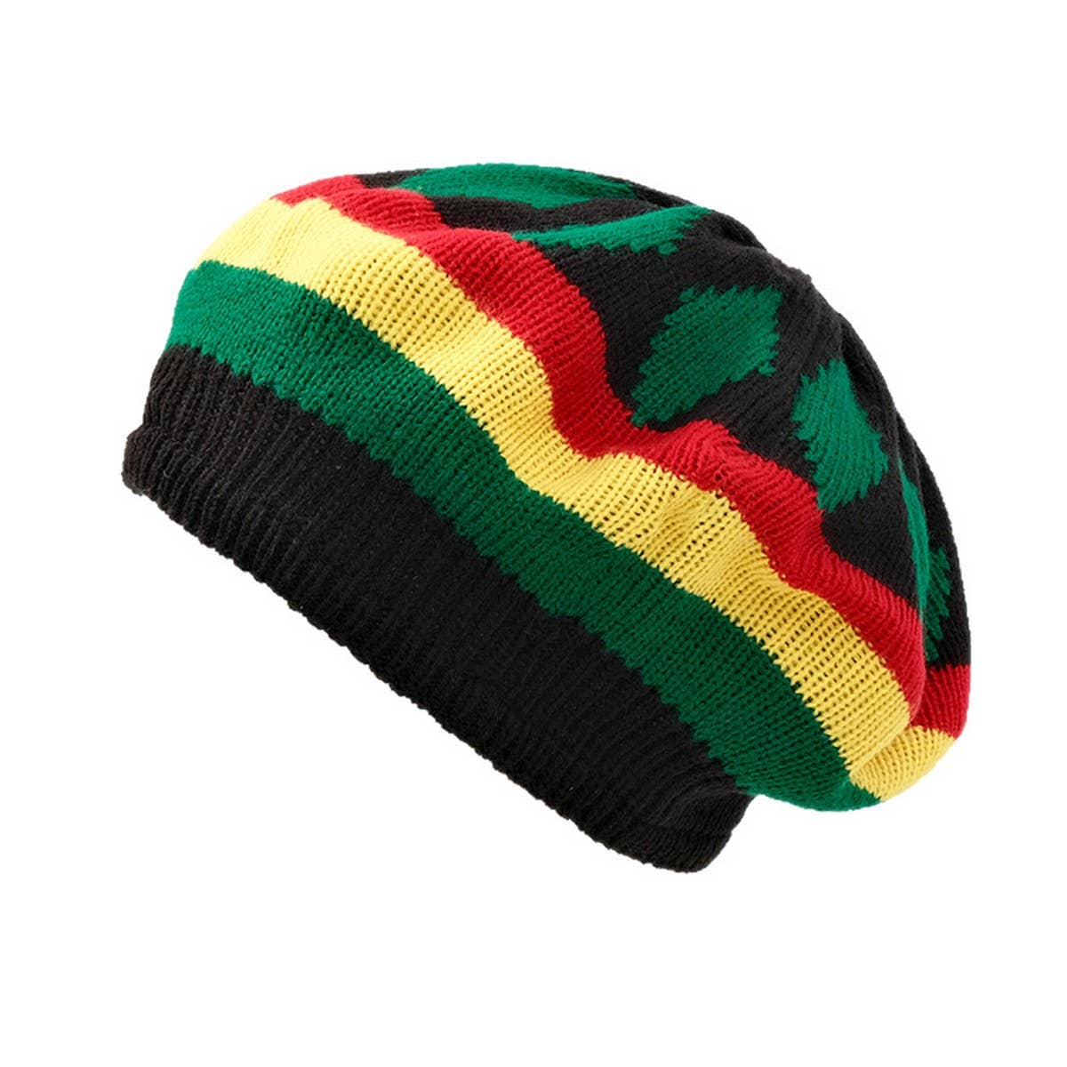 CWAH04357_WOMEN RAINBOW STRIPED KNIT BERET HAT