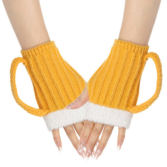 CWMM10076_BEER FESTIVAL KNIT FINGERLESS GLOVES UNISEX