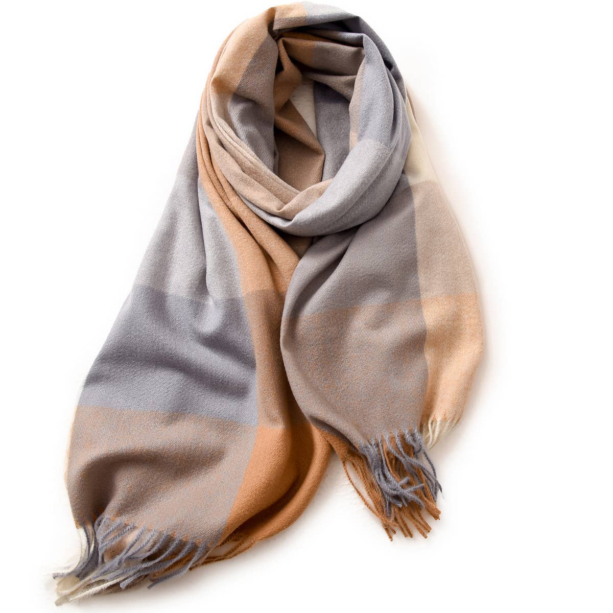 Elegant Plaid Shawl - Winter Scarf for Women