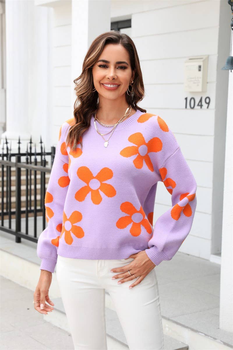 CWOSWL1658_Crew Neck Long Sleeve Pullover Sweater