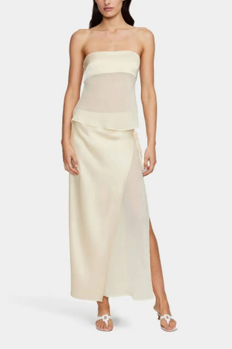 CWSTB2050_SOLID SIMPLE COMMUTER WRAP SKIRT SET