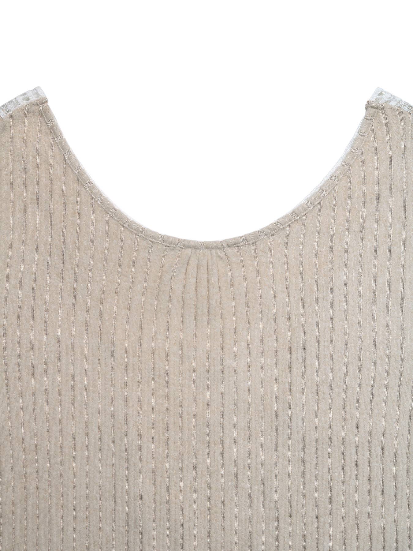 Fashionable loose knitted long-sleeved T-shirt