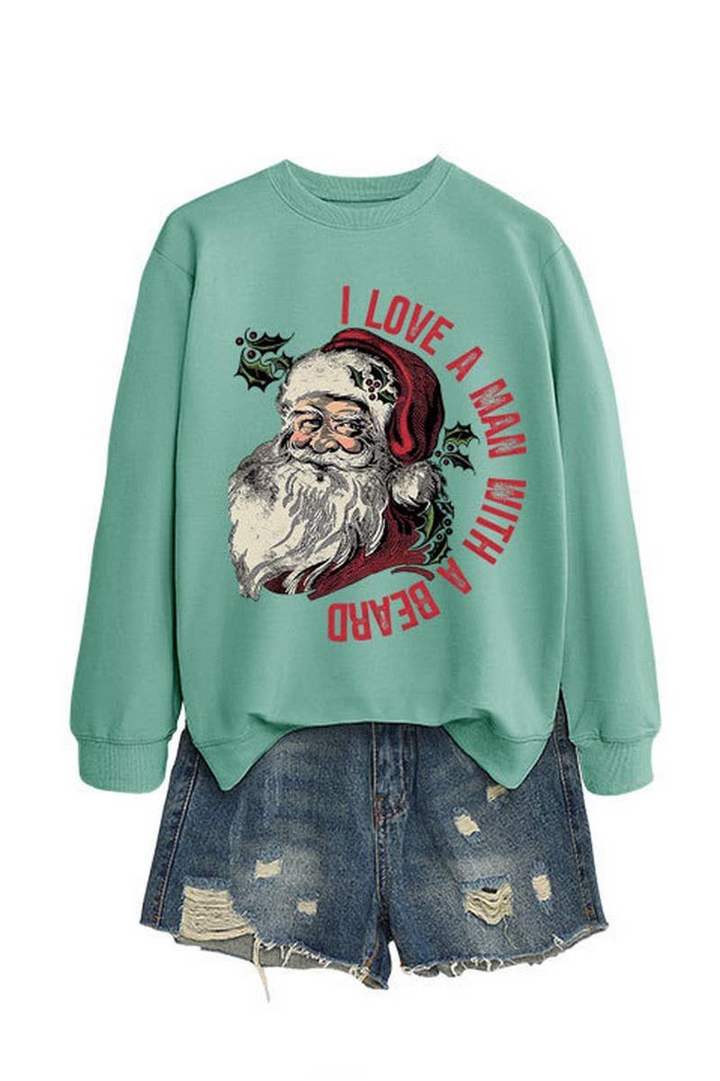 CWTBLL01329_SANTA LETTER PRINT CHRISTMAS PULLOVER SWEATSHIRT