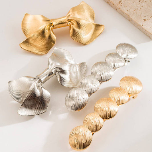 Elegant Alloy Bow Spring Hair Clip for Women