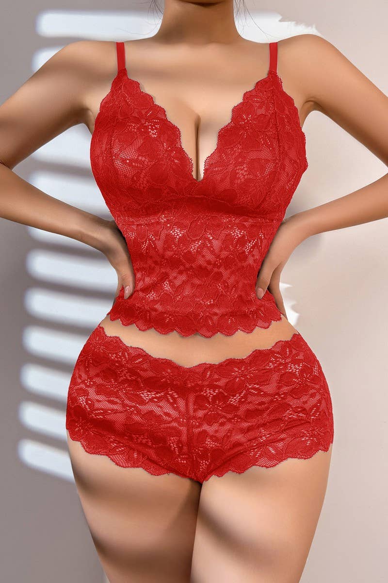 CWMU00270_LACE BRALETTE SET WIRELESS PUSH UP LINGERIE