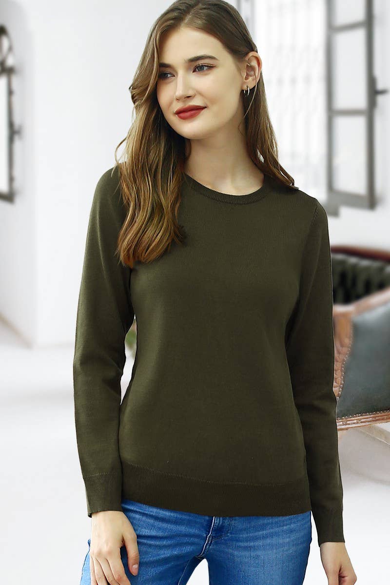 AWOSWL283-P_LONG SLEEVE CREW NECK PULLOVER SWEATER