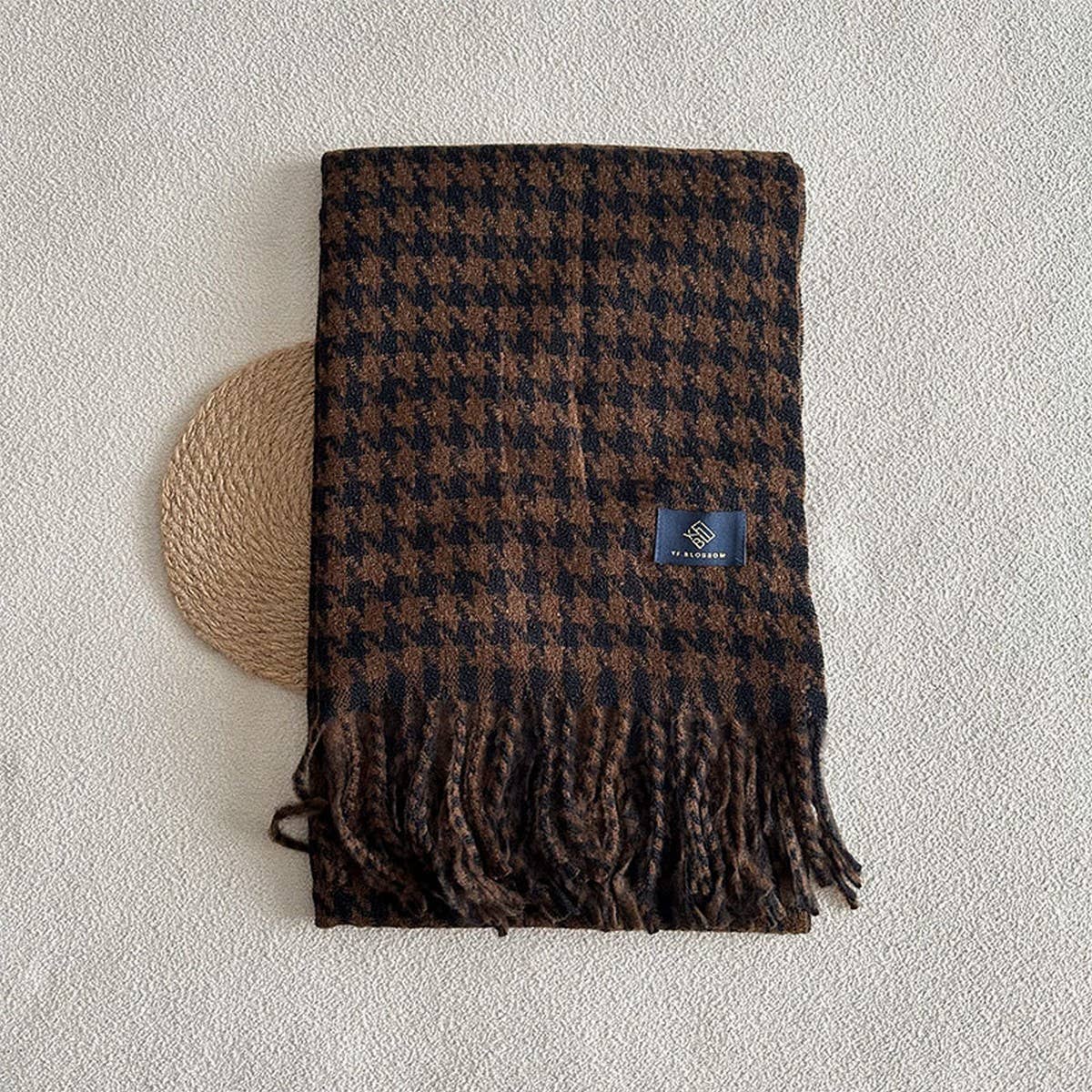 Reversible Houndstooth Scarf ? Soft Winter Wrap