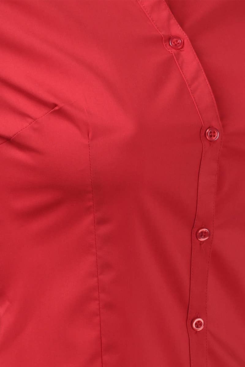 CWTSTL708_Basic Slim Fit Simple LongSleeve Button Down Shirt