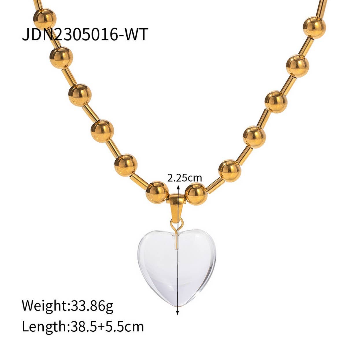 GIRLY SIMPLE TRANSPARENT LOVE NECKLACE