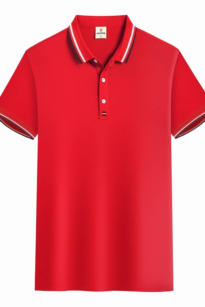CWTBLS02445_LAPEL POLO SHIRT SHORT SLEEVE CASUAL TOP