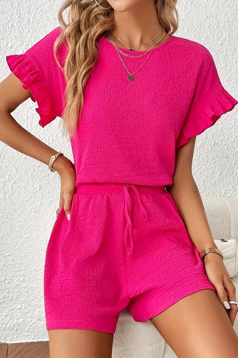 CWSTB2053_CASUAL TOP AND DRAWSTRING SHORTS SET