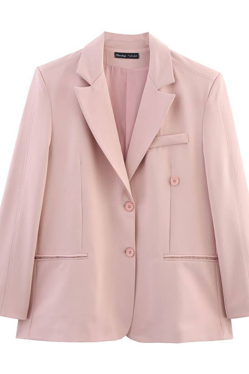 CWSBSL0167_SPRING LOOSE SUIT JACKET + STRAIGHT PANTS SUIT