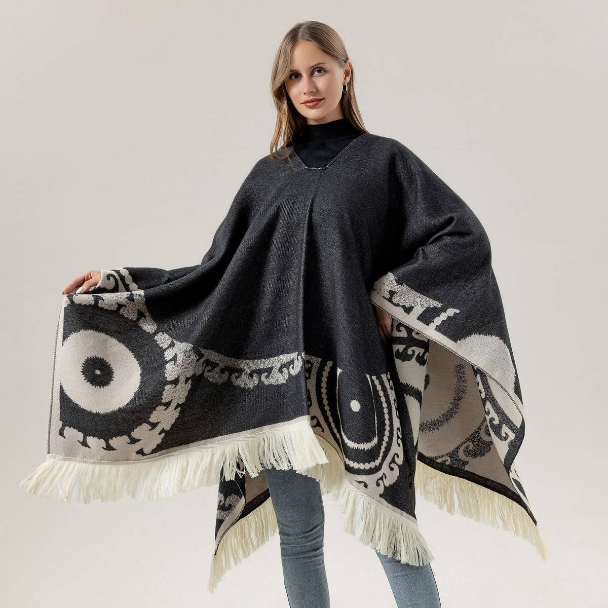 SHAWL WEAR SCARF LEISURE TRAVEL PULLOVER CLOAK